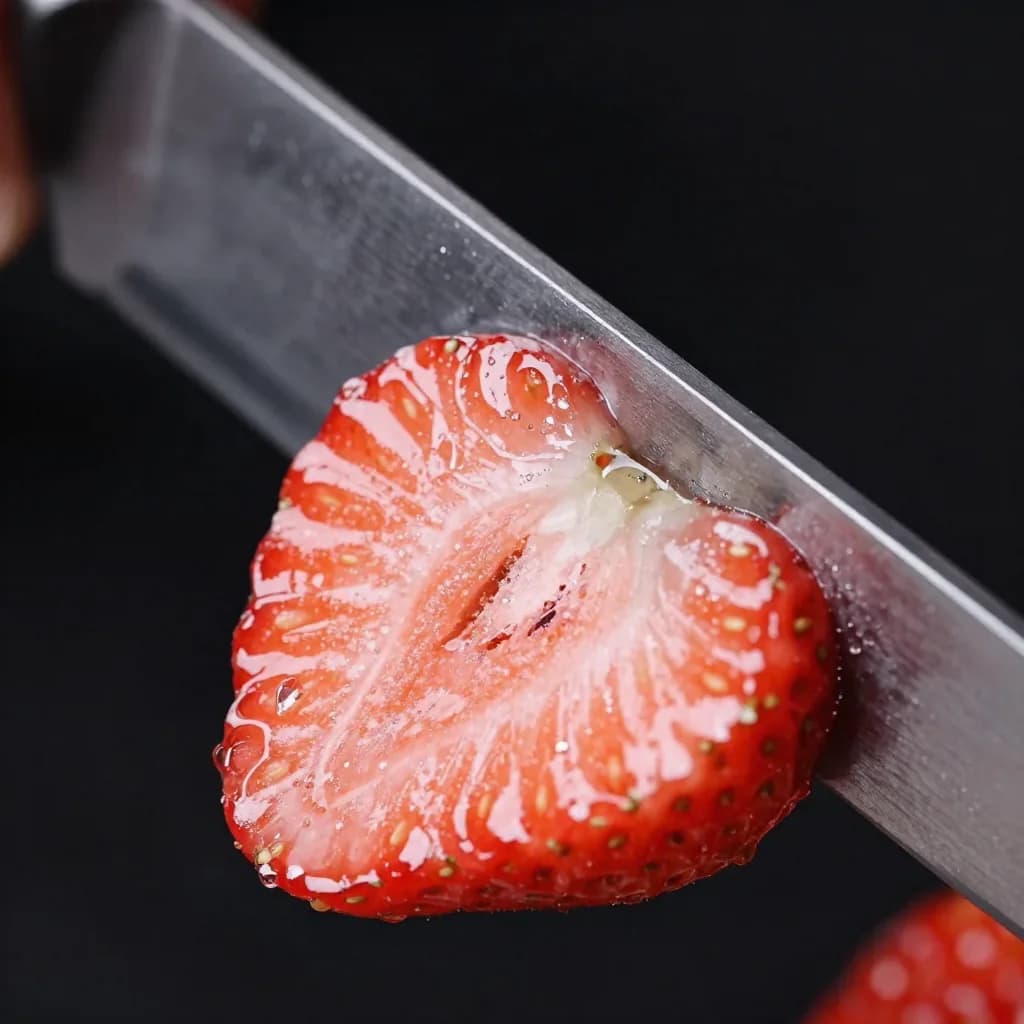 Ejemplo generado con el prompt «ASMR de cortes de fruta de cristal»