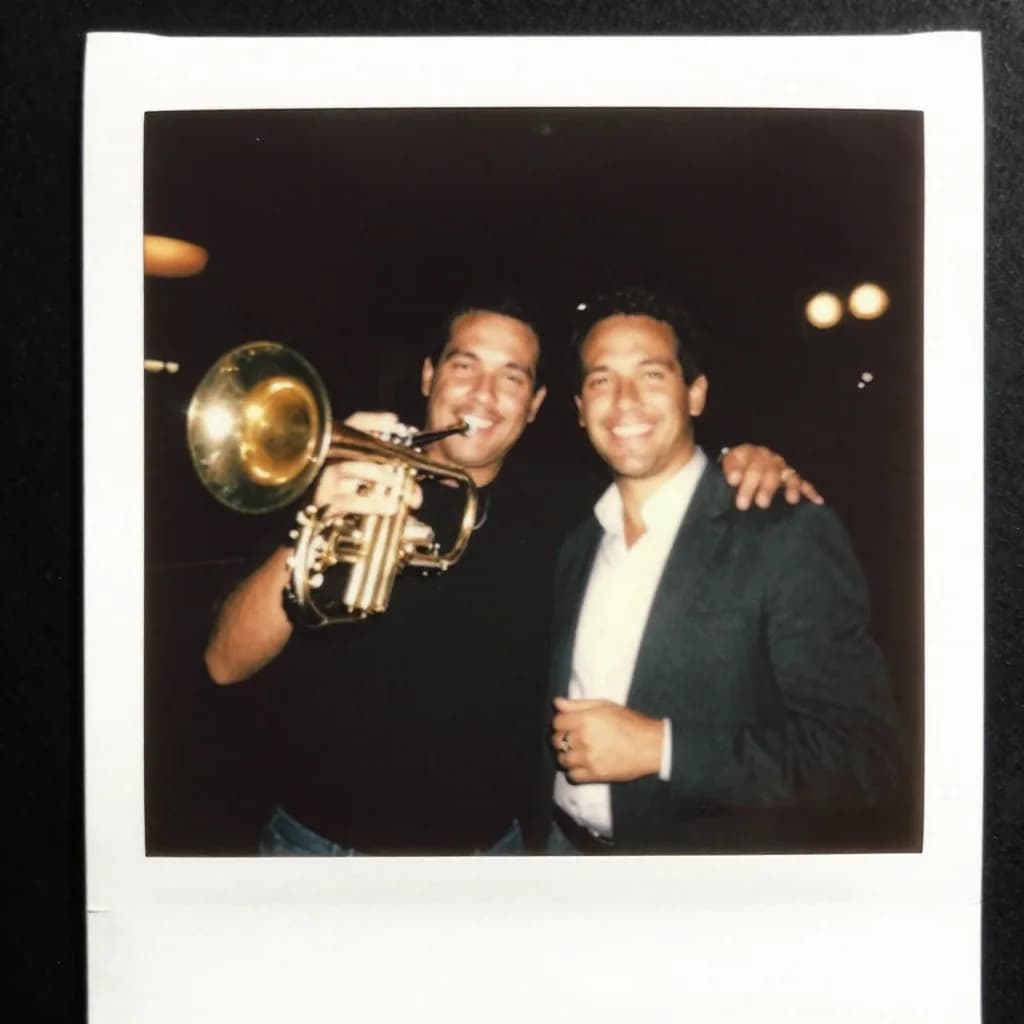 Ejemplo generado con el prompt «Polaroid con tu ídolo o con un personaje histórico»