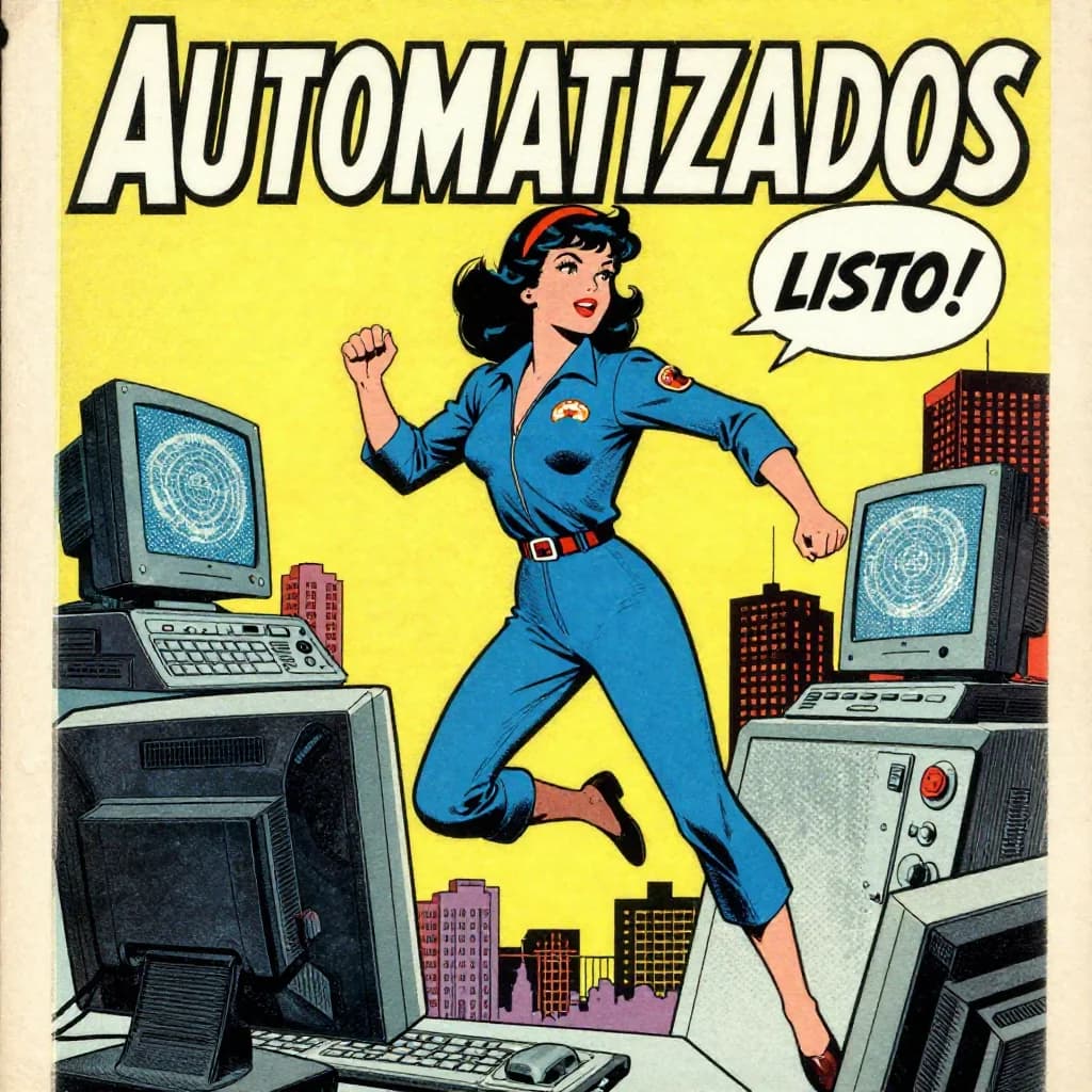 Ejemplo generado con el prompt «Portada de cómic con tu cara»